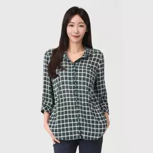PAT 체크 후드 롱 셔츠_1J41510