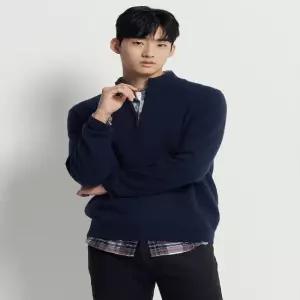 베럴비 쿼터집 풀오버 니트  네이비 (BC5X51C62R)