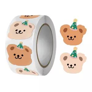 귀여운 곰 롤스티커 선물포장 다이어리꾸미기 장식