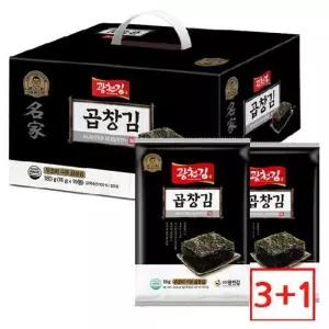 [3+1]광천김 무조미 곱창김 전장김 10봉 선물세트/구운김