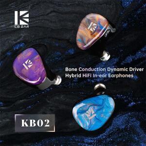 KBEAR KB02 10mm+10mm 듀얼 IEM 하이파이 인이어 이어폰 (분리형 케이블 디자인, 골전도 다이나믹 드라이버
