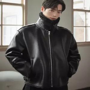 [매장정품] 드로우핏 오버사이즈 라인 무스탕 자켓 [BLACK] DFJ 401BK