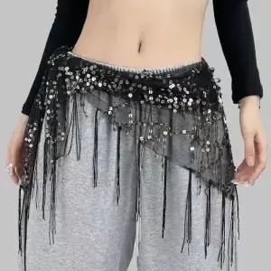 Fashion Sequ Belly Dance Belt Jazz Tassels Hip Scarf Street Show umes Waist Chain for
