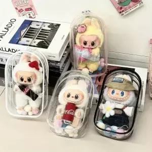 1 라부부 더스트 커버 야외용 PVC 투명 휴대용 수납가방 인형 워킹백