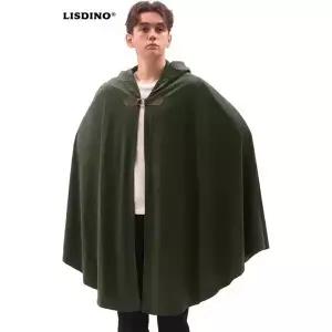LisdinoMen의 후드가 달린 벨벳 망토 여성용 르네상스 중세 금속 루프 걸쇠가 할로윈