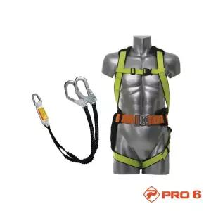 PRO6 전체식안전벨트 산업용 TA-023(A) 더블엘라 형광