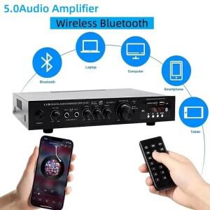 AV-369BT 블루투스 5.1 사운드 스피커 AMP 스테레오 오디오 앰프 리시버 6채널 홈 시어터 시스템 구성품