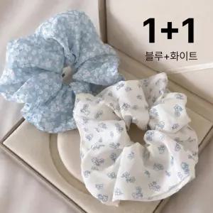 플라워 쉬폰 곱창 머리끈 스크런치(1+1)