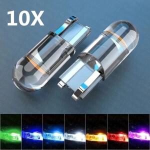 슈퍼 밝은 10pcs T10 W5W 194 LED 조명 자동차 Cob 신호 램프 전구 액세서리 6000K 웨지 번호판