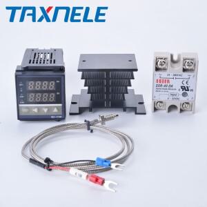 디지털 PID 온도 조절기 REX-C100 장치  40DA SSR 릴레이 K 열전대 1m 프로브