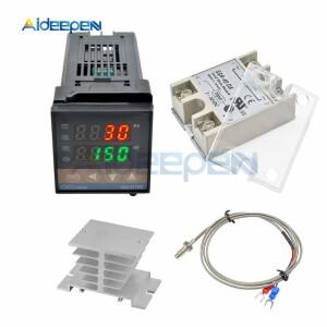 디지털 PID 온도 컨트롤러 REX-C100 조절기  40DA SSR 릴레이 K 열전대 1m 2M 프로브