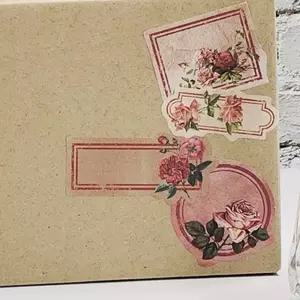 레트로 플라워 60p 스티커 빈티지 레드 감성 예쁜 디자인 다이어리