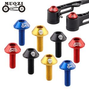 MUQZI 2/4PCS M6 브레이크 캘리퍼스 나사 MTB 도로 접이식 자전거 7075 알루미늄 합금 볼트 사이클링 액세