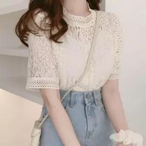 여름 세련된디자인 셔츠 데일리 브라우스 반팔 시스루