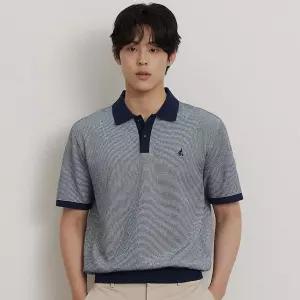 백화점 빈폴 멘 26투톤 텍스쳐 칼라넥 니트 - 네이비 BC6351C32R