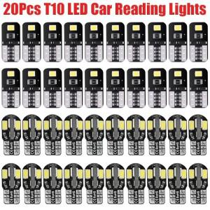 T10 2835 W5W LED 자동차 인테리어 조명 Canbus 오류 없음 번호판 라이트 테일 전구 폭 램프 범용 신호등