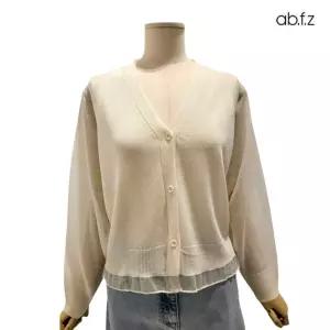 에이비에프지 ab.f.z 밑단 프릴 포인트 긴팔 써머 가디건 APZ2QY36F APZ2QY36F-GP 503166
