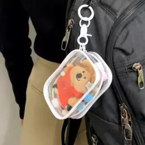 투명 PVC 솜인형 파우치 사각 화이트