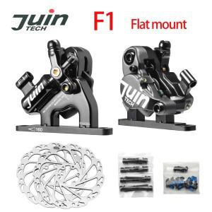 주인텍 플랫 마운트 디스크 브레이크 F1, 유압식 캘리퍼 로터, 160mm 라인 풀 MTB CX 로드 초경량 315g 앞/