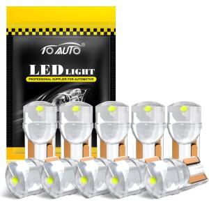 10Pcs T10 W5W LED 전구 194 168 자동차 인테리어 돔 읽기 조명 웨지 주차 번호판 램프 12V
