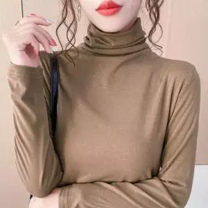 여성 반폴라티 가을 간절기 목폴라 반목 티 폴라 티셔츠 목티