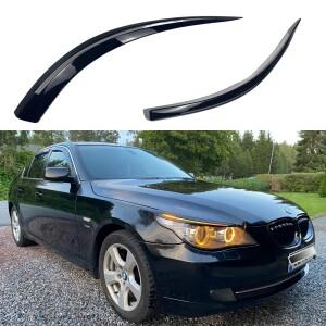 ABS 광택 자동차 헤드 라이트 눈썹 눈꺼풀 BMW 호환 5 시리즈 E60 E61 520i M5 2003-2010 튜닝 3D 스티커