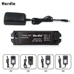 Herdio 2 채널 홈 전력 증폭기 오디오 Bluetooth Aux 미니 욕실 벽 천장 음악 스피커 EU/US/UK