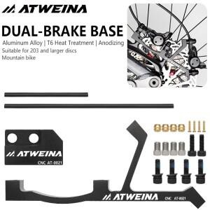 ATEWINA MTB 듀얼 디스크 브레이크 어댑터 키트 CNC 알루미늄 합금 포스트 마운트(203mm+ 로터  오일 파이