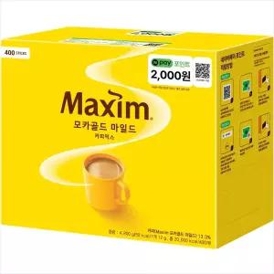 맥심 모카골드 커피믹스 400T+네이버페이 2000포인트//2개구매시 1000원DCx넉넉한 유통기한