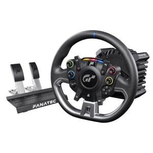 Fanatec 공식 라이선스 Gran Turismo DD 휠, Polyphony 레이싱 심 Nm PC, 페달 FluxBarrier 직접 5 2페달 PS4용 세트 PS5, Pro PlayStation 및 구동, 베이스 조향 Digital