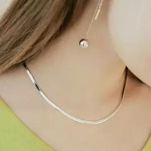 실버 3mm 스네이크 체인 목걸이