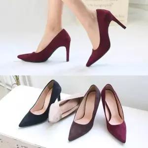 [셀러허브][애슬릿] 스웨이드 여성 펌프스 스틸레토 하이힐 9cm (S50596476)