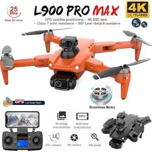 드론 핫 L900 프로 맥스 GPS 듀얼 프로페셔널 쿼드콥터 장애물 접이식 회피 360 브러시리스 HD 5G 4K 카메라 와이파이