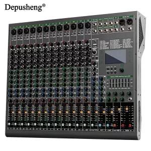디지털 음향가전 14채널 전문 오디오 콘솔 믹서 Depusheng TG14 믹싱 DJ USB 48V 팬텀 파워 내장 99가지 리
