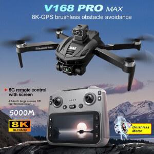 드론 V168 PRO MAX GPS 8K HD 쿼드콥터 회피 360 RC 스크린 전방향 전문가용 DRON 장애물 듀얼 FPV 카메라