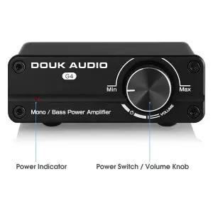 디지털 음향가전 Douk Audio HiFi 서브우퍼/전주파수 모노 채널 TPA3116 파워 앰프 오디오파일용 미니 통합