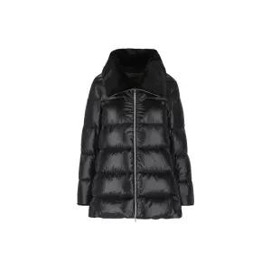 [HERNO] 26FW 나일론 울트라라이트 퍼 A 셰이프 패딩자켓 블랙 PI002140D 12017Z 9300