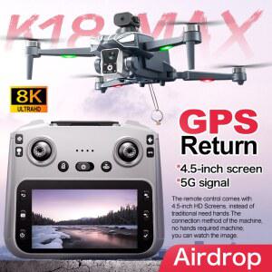 드론액세서리 드론 K18MAX 8K 프로페셔널 카메라 360 GPS 브러시리스 스크린 회피 5G 리모컨 장애물