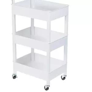 트롤리이동식3단460X330X860mm 화이트 진열대 정리용품 수납용품 LW7ED218 정리박스 수납박스