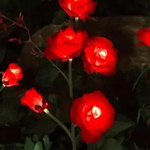 이무 장미 LED 태양광 꽃정원등(레드) 야외 열조명