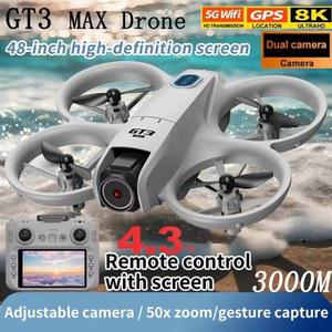 드론액세서리 드론 2026 GT3 MAX RC 8K 항공기 5G 촬영 전문가용 장애물 듀얼 원격 카메라 회피 쿼드콥터 HD 항공 제어