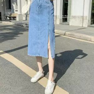 청롱데님스커트 청치마 LWFGJ6VE 롱l 앞트임스커트