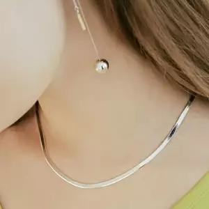 실버 3mm 스네이크 체인 목걸이 악세사리 기념일 기념품 LW92F224 얇은 굵은