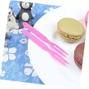 1봉 8.8cm 분홍 벌크 칼라포크 일회용 1000개