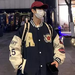 [모로엠]남성 루즈핏 패치 간절기 야구점퍼 ON-JUA-QWD2D123