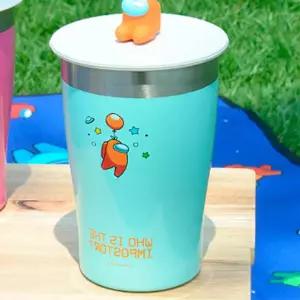 피규어 스텐컵 텀블러-그린 유아컵 휴대용보틀 캐릭터보틀 유아동물병 LWF4960B 도시락물병 빨대물컵