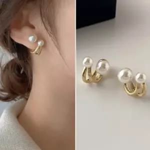 투웨이 진주 귀걸이 더블 이어링 한복귀걸이 혼주귀걸이 하객귀걸이 예쁜귀걸이 왕진주 웨딩귀걸이