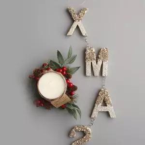 펄글자 X-MAS 걸이 장식 크리스마스 성탄 트리 꾸미기 LWFFXVYS 기타장식용품 이니셜가랜드