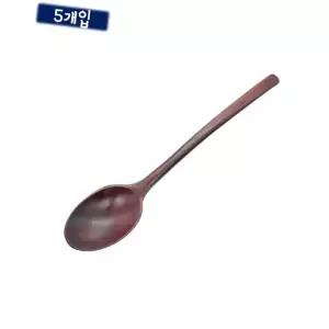 숟가락 5p 원목 나무 약23cm 옻칠