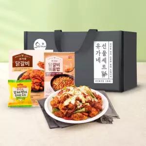 맛있는家 G) [유가네 선물세트 2호] 닭갈비 600g 2팩 + 닭갈비볶음밥 4팩 + 치즈27g 2팩